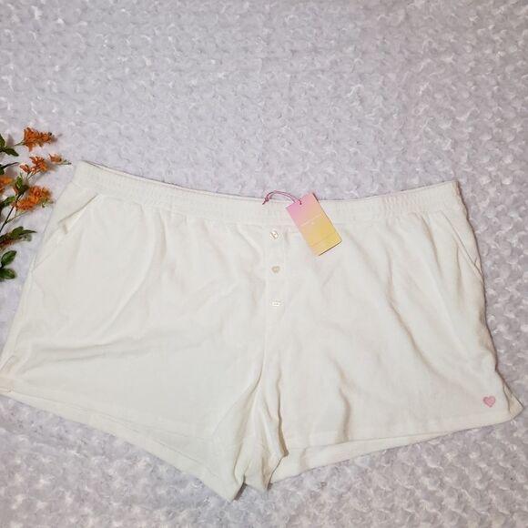 Swim Cover Up Shorts Terry Cloth Stoney Clover Lane x Target Womens size 4x whit - Picture 1 of 2